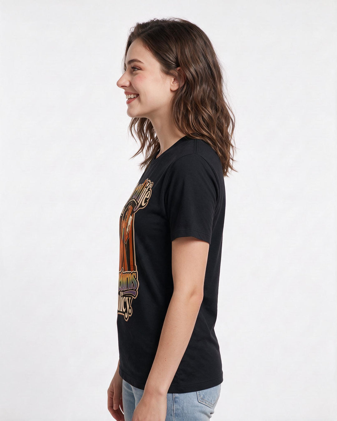 Pride Women's Black T-Shirt – My real life has a no-returns policy. product image 2