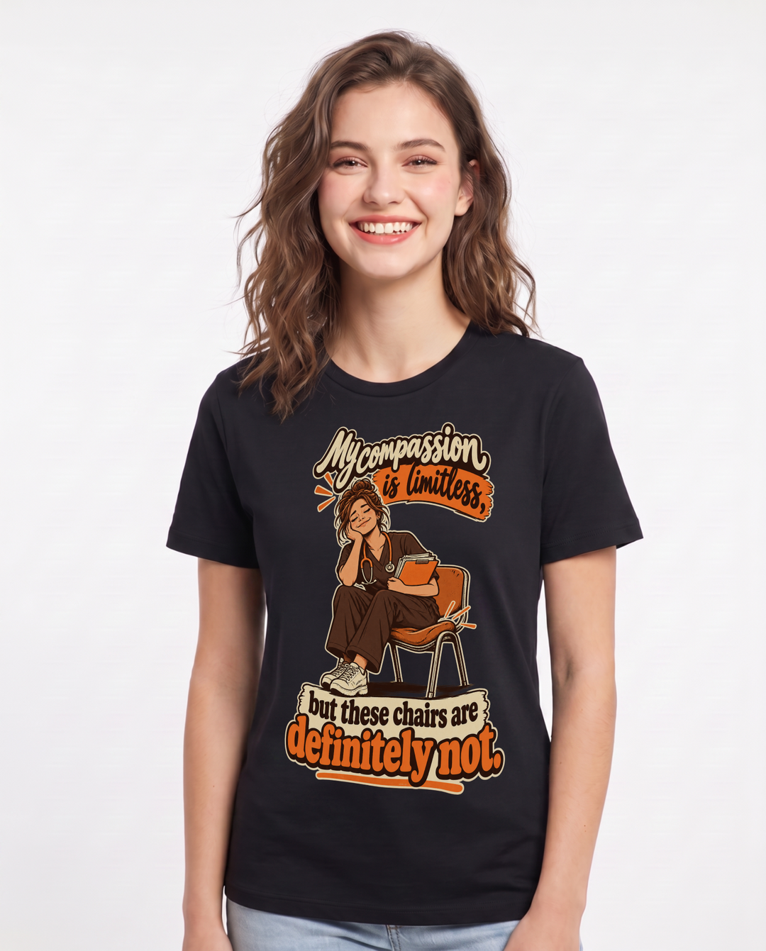 Nurse Black T-Shirt for Women – Nursing Life Graphic Tee product image 3