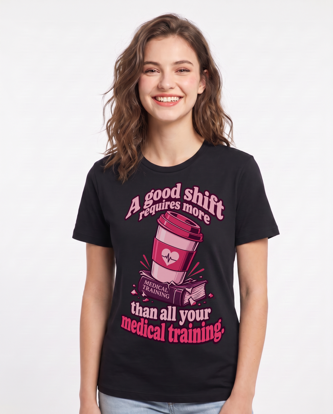 Nurse Black T-Shirt for Women – Nursing Life Graphic Tee product image 3