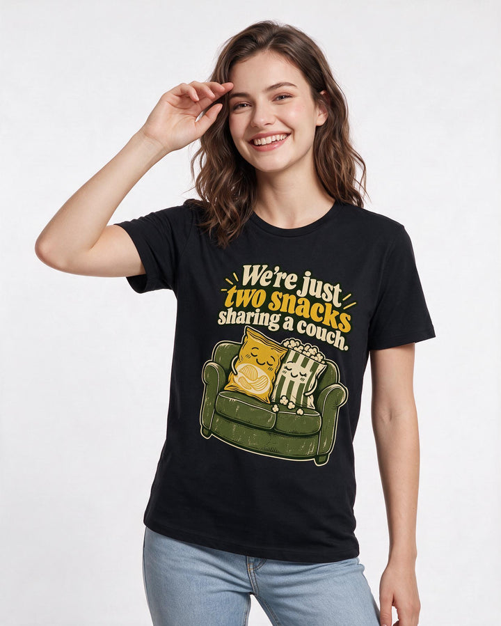 Couples Black T-Shirt for Women – Everyday Expression Graphic Tee product image 1