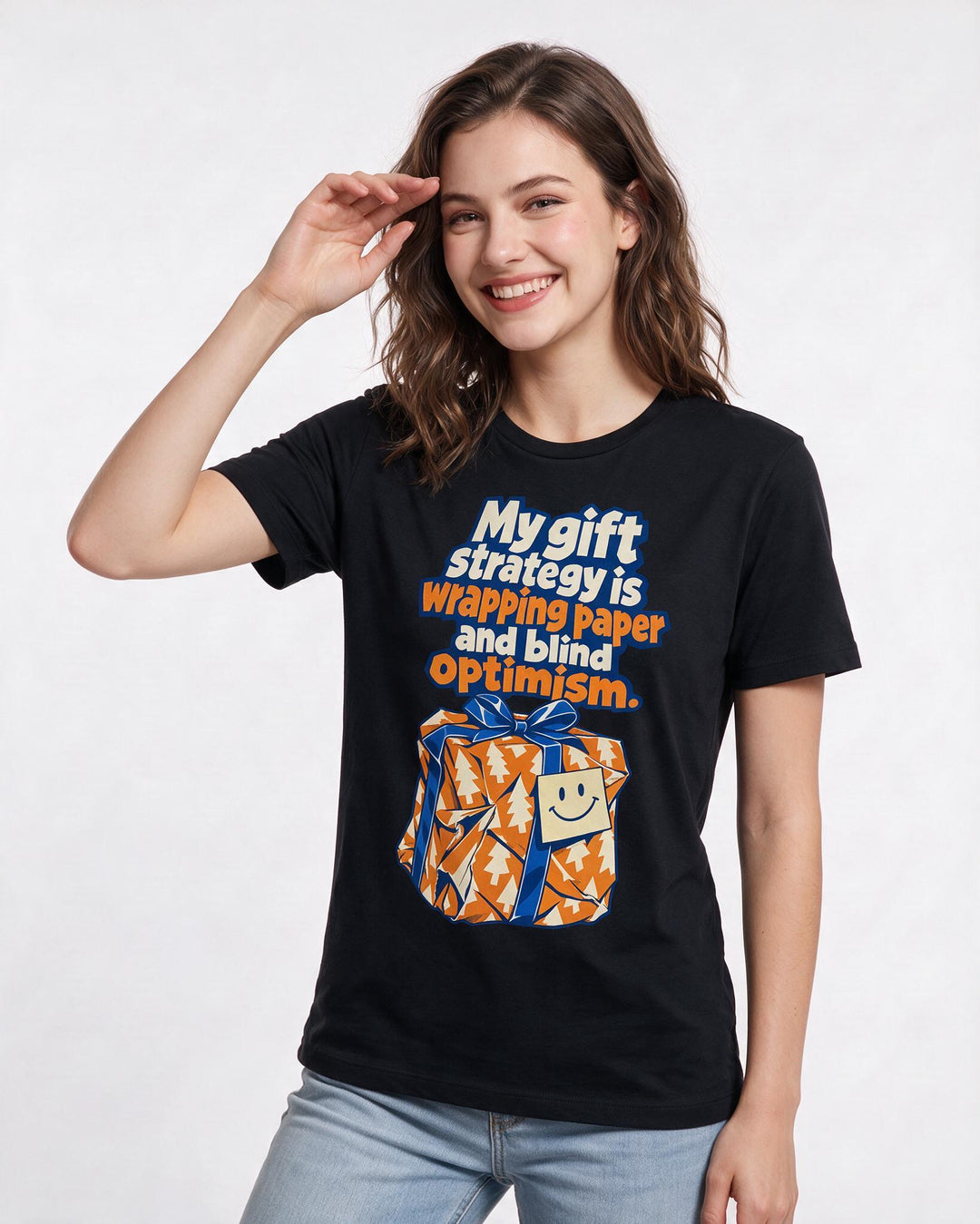 Christmas Black T-Shirt for Women – Holiday Theme Graphic Tee product image 1