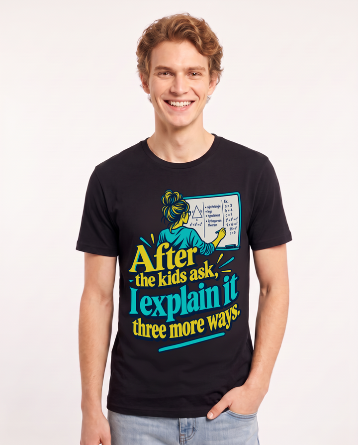 Teacher Black T-Shirt for Men – Everyday Expression Graphic Tee product image 3