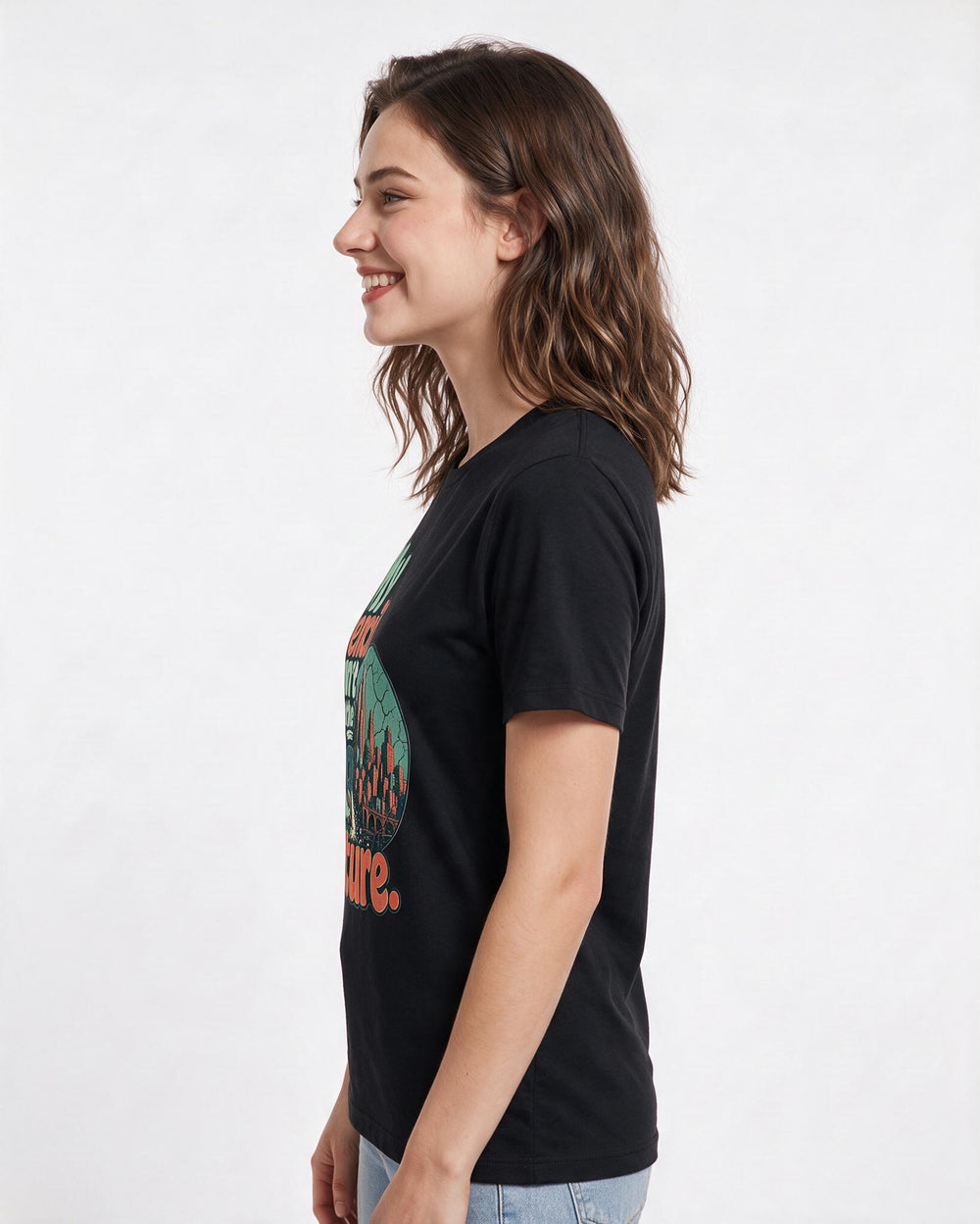 Political Statement Black T-Shirt for Women – Everyday Expression Graphic Tee product image 2