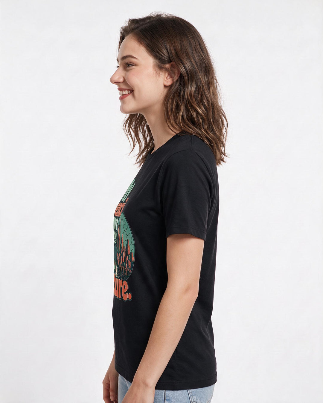 Political Statement Black T-Shirt for Women – Everyday Expression Graphic Tee product image 2