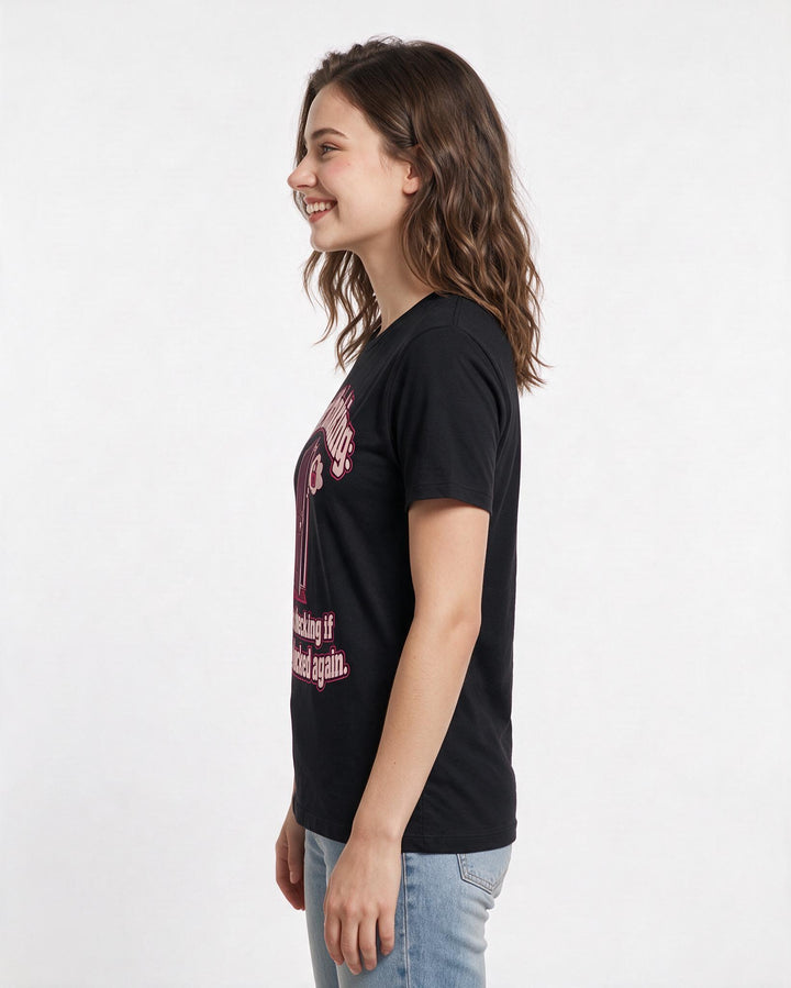 Meme Black T-Shirt for Women – Everyday Expression Graphic Tee product image 2