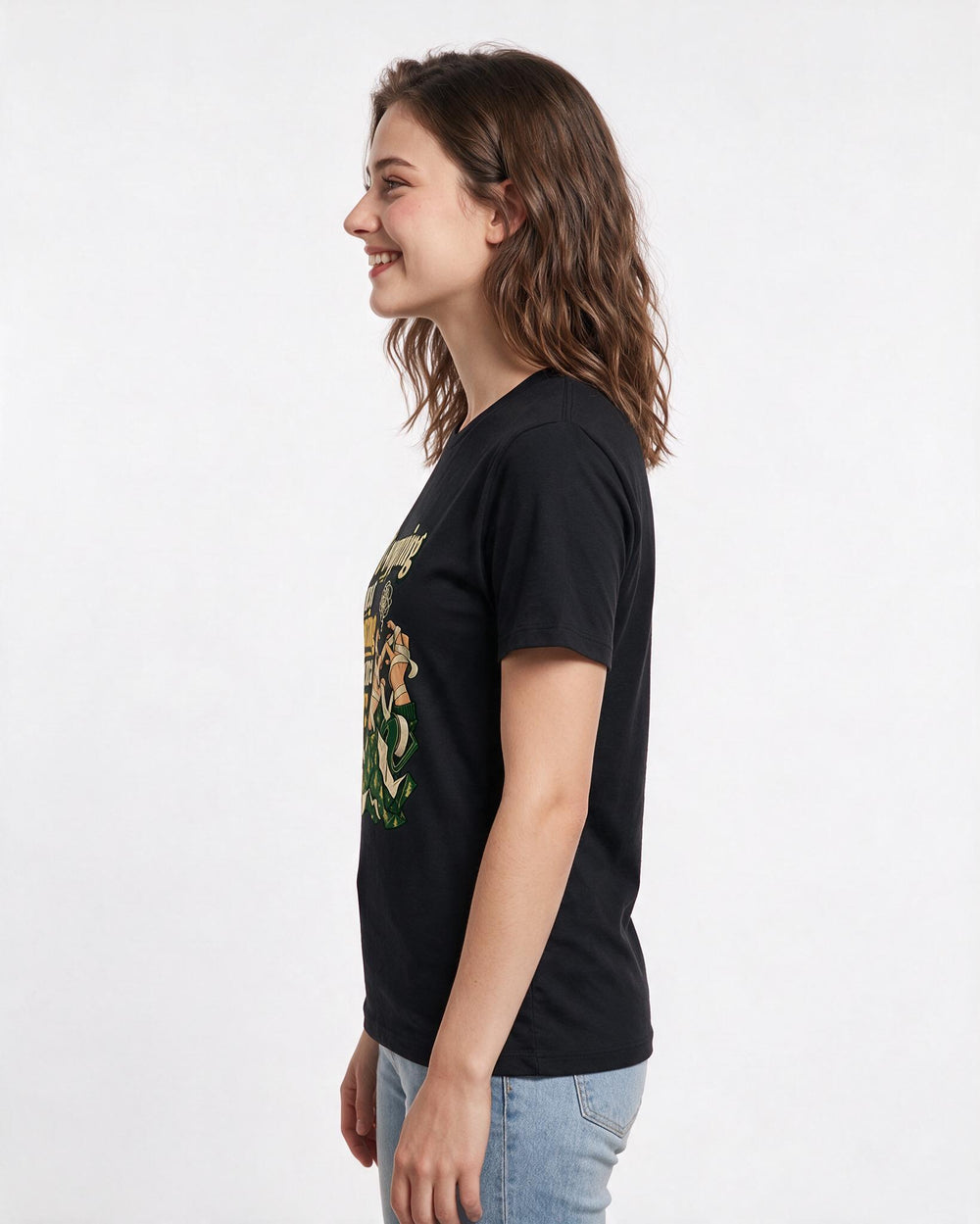 Christmas Black T-Shirt for Women – Holiday Theme Graphic Tee product image 2