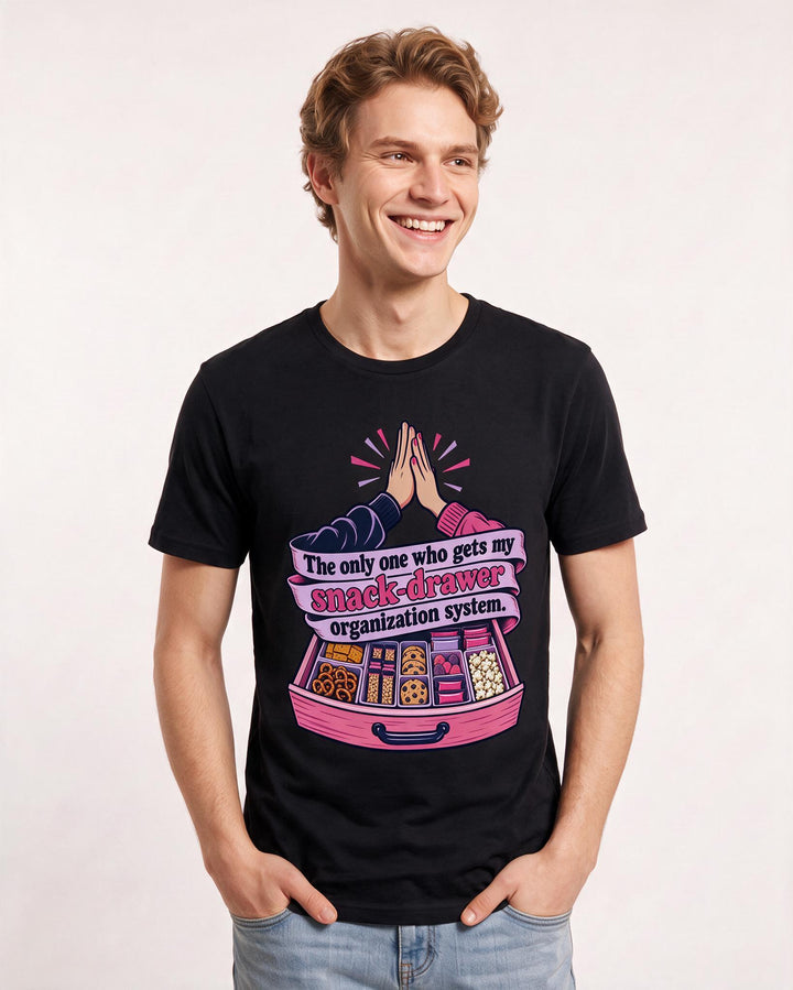 Couples Black T-Shirt for Men – Everyday Expression Graphic Tee product image 1