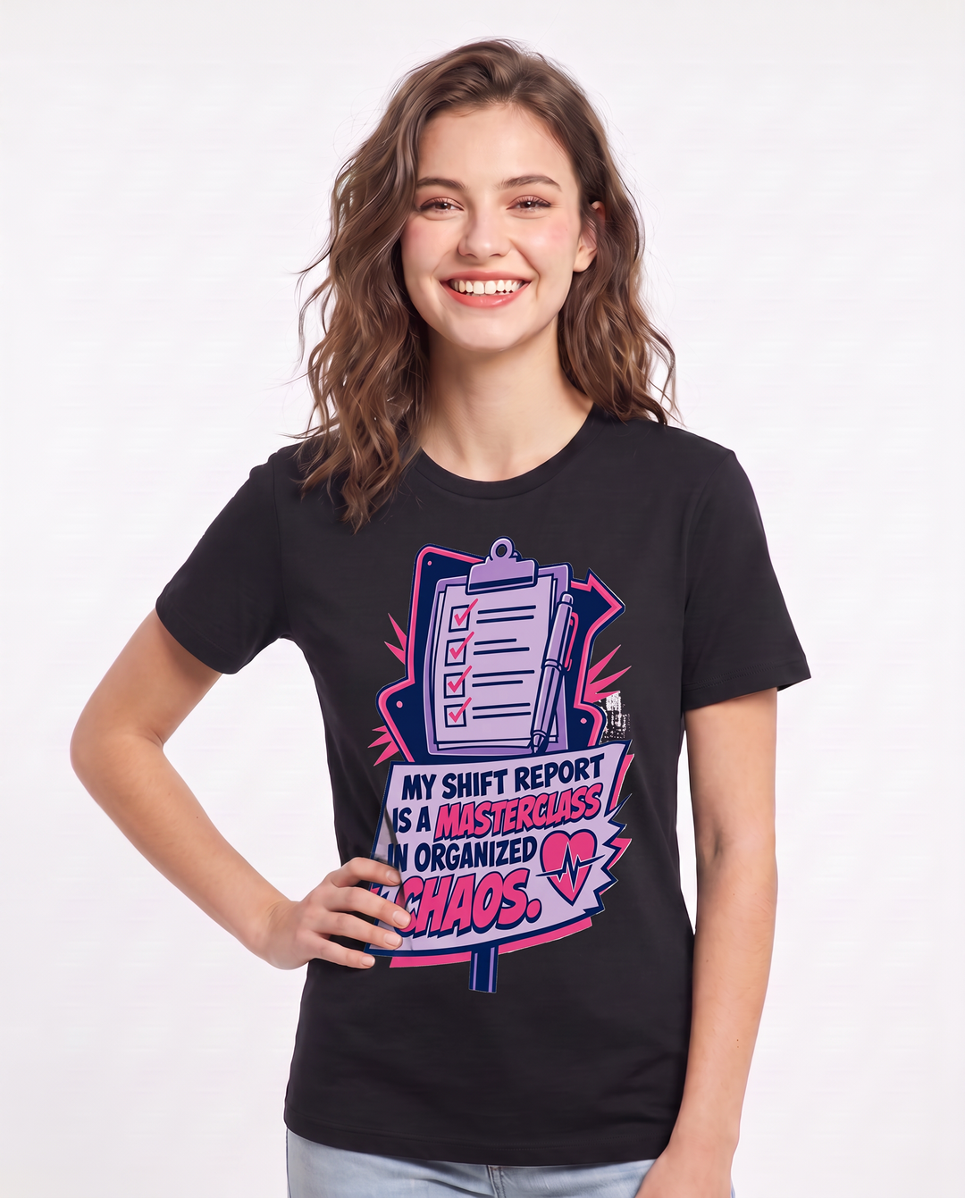 Nurse Gift Women's Black T-Shirt - My shift report is a masterclass in product image 3
