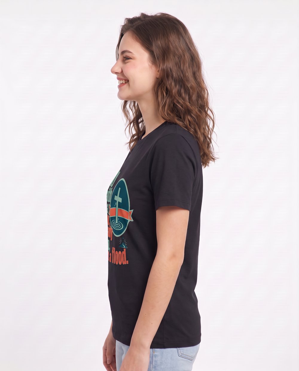 Graphic Women's Black T-Shirt - My faith is a slow, steady drip, not a product image 2