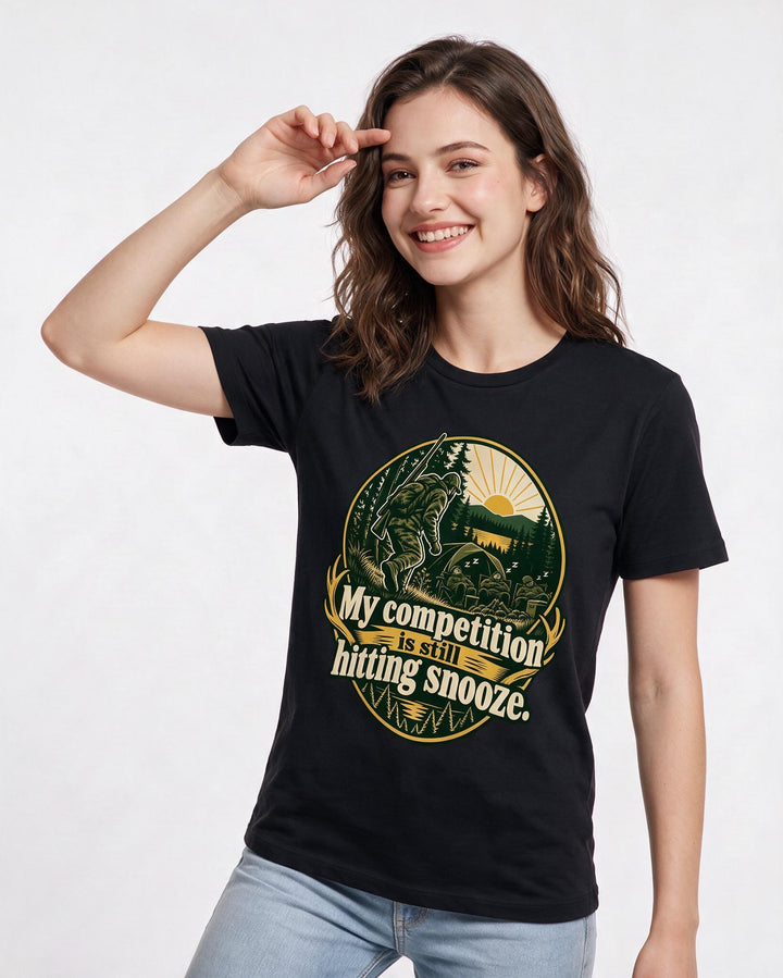 Hunting Black T-Shirt for Women – Everyday Expression Graphic Tee product image 1