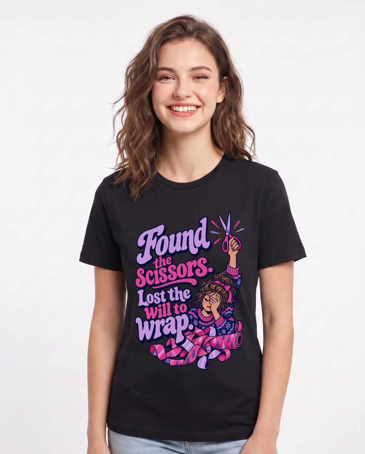 Christmas Black T-Shirt for Women – Holiday Theme Graphic Tee product image 3
