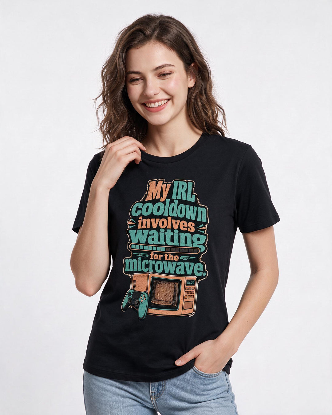 Gaming Black T-Shirt for Women – Game Night Graphic Tee product image 1
