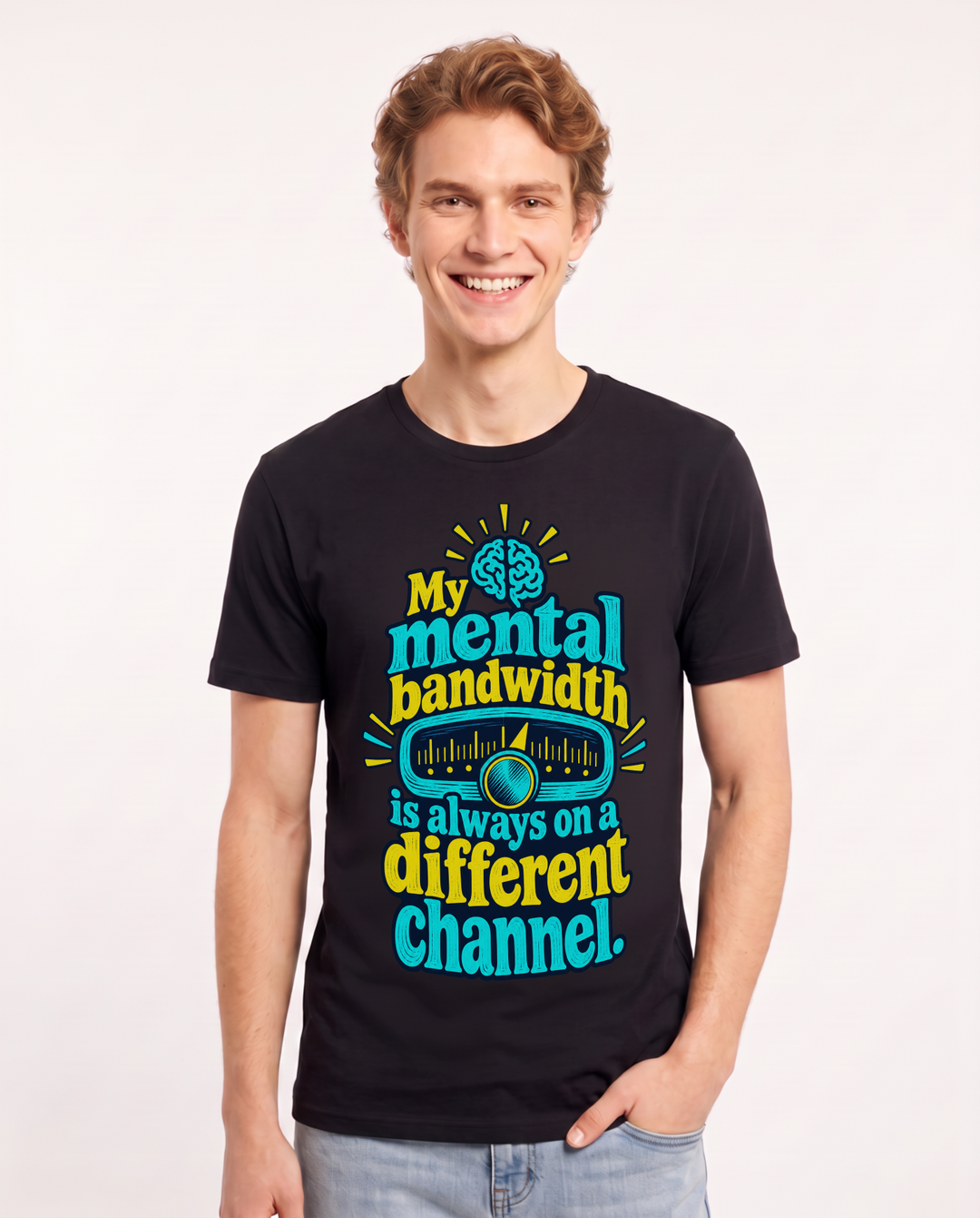Neurodiversity Black T-Shirt for Men – Everyday Expression Graphic Tee product image 3