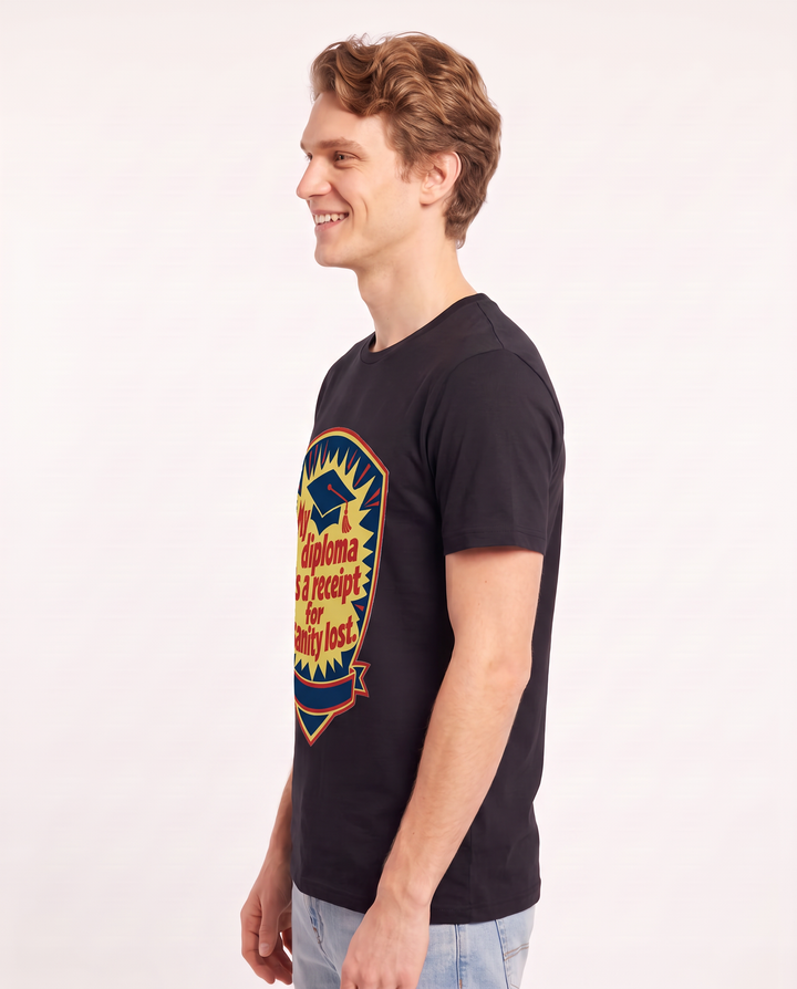 Graduation Gift Men's Black T-Shirt - My diploma is a receipt for product image 2