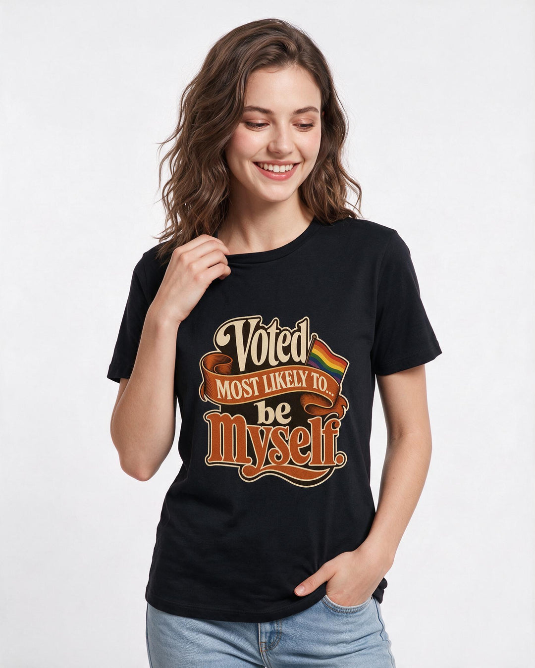 Pride Black T-Shirt for Women – Everyday Expression Graphic Tee product image 1