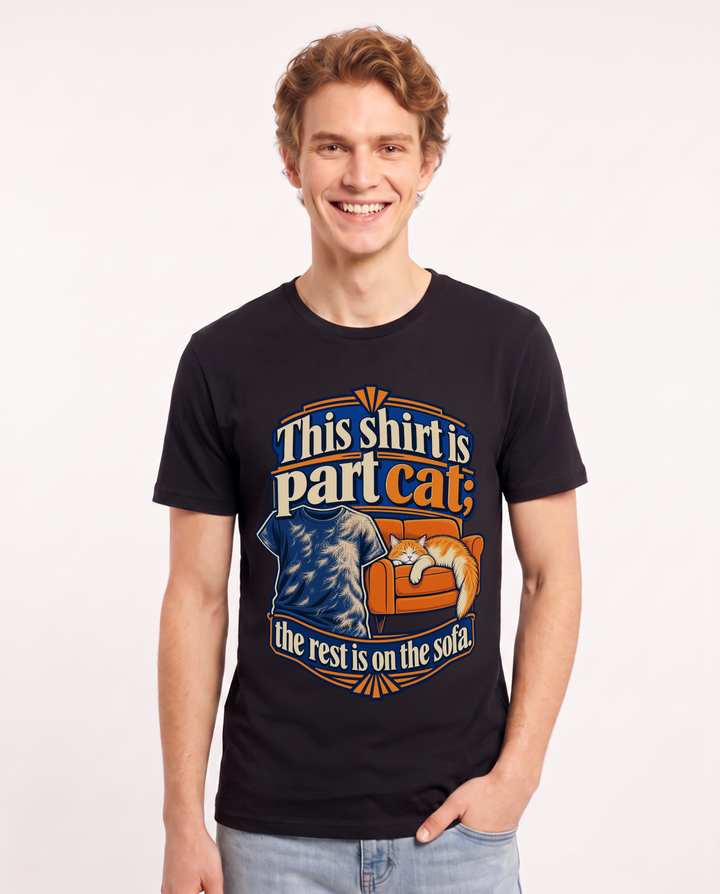 Cat Lover Black T-Shirt for Men – Everyday Expression Graphic Tee product image 3