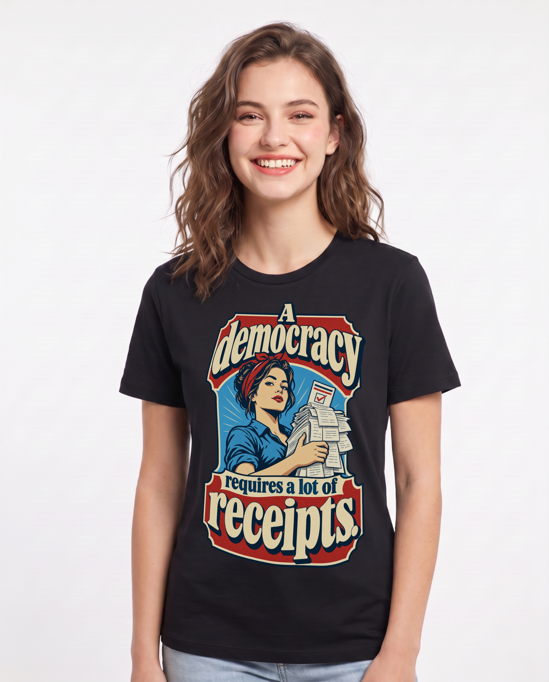 Political Statement Black T-Shirt for Women – Everyday Expression Graphic Tee product image 3