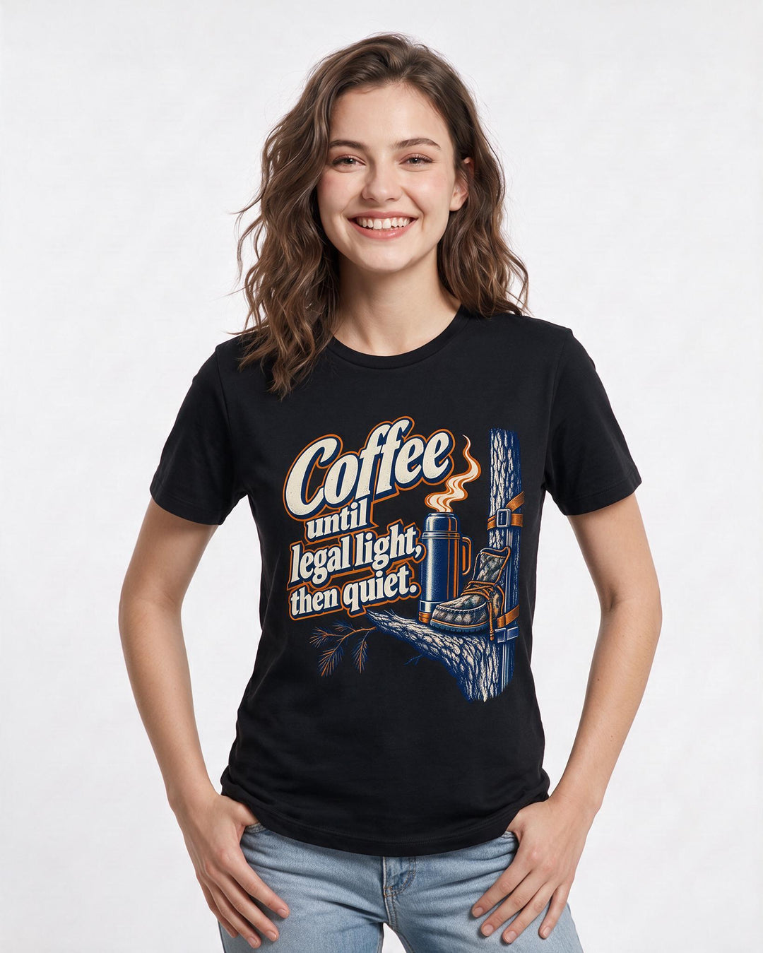 Hunting Black T-Shirt for Women – Everyday Expression Graphic Tee product image 1