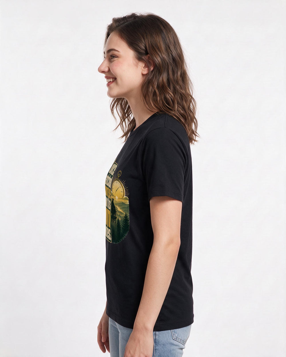 Hunting Women's Black T-Shirt – I once watched a sunrise count its own product image 2