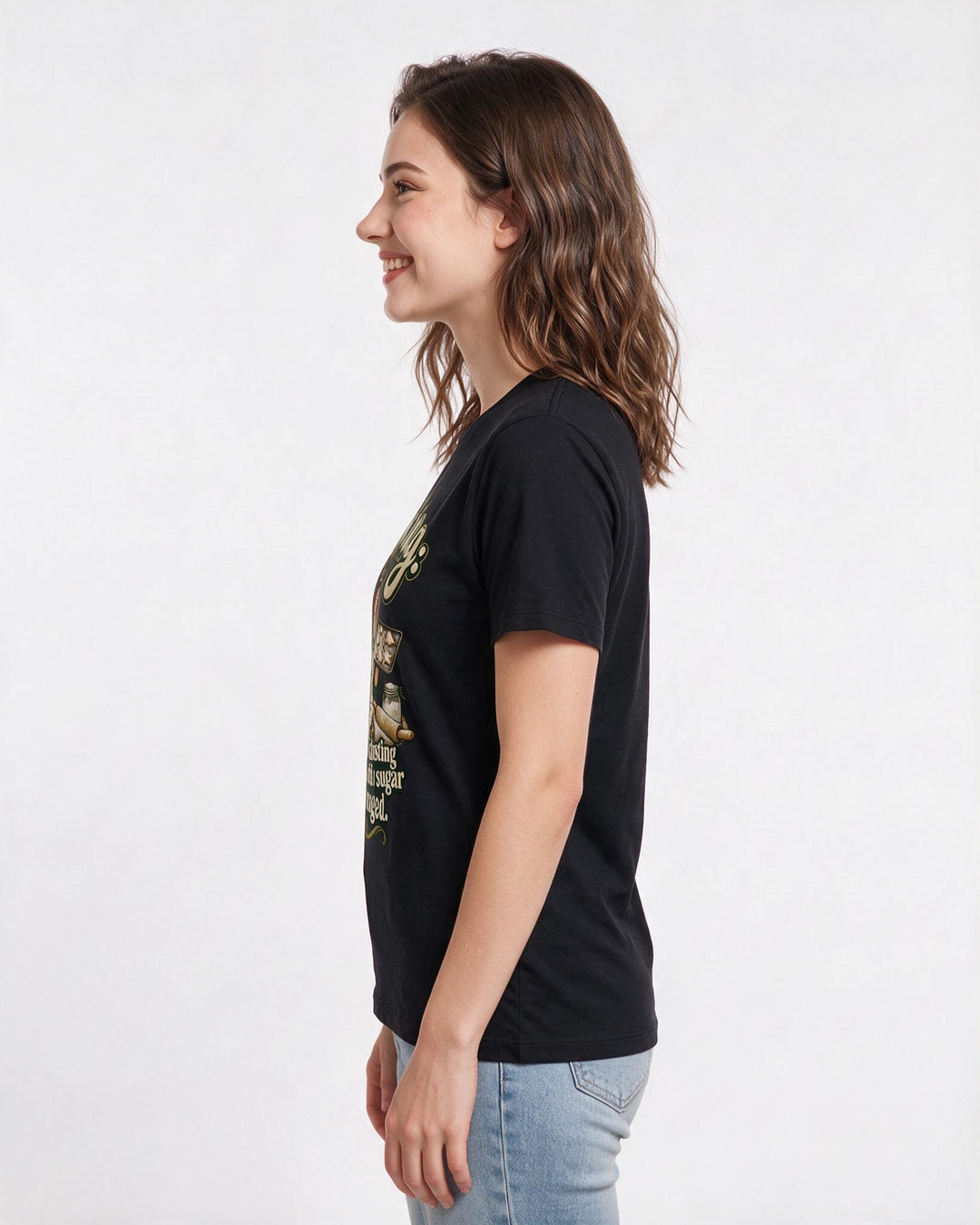 Christmas Black T-Shirt for Women – Holiday Theme Graphic Tee product image 2