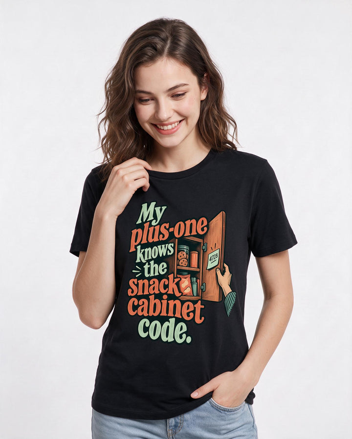 Couples Black T-Shirt for Women – Everyday Expression Graphic Tee product image 1