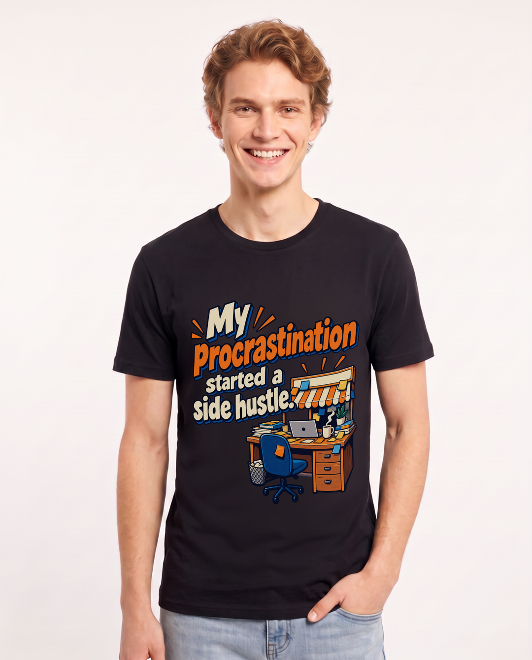 Meme Black T-Shirt for Men – Everyday Expression Graphic Tee product image 3