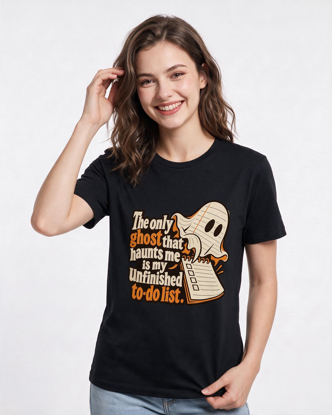 Halloween Black T-Shirt for Women – Halloween Theme Graphic Tee product image 1