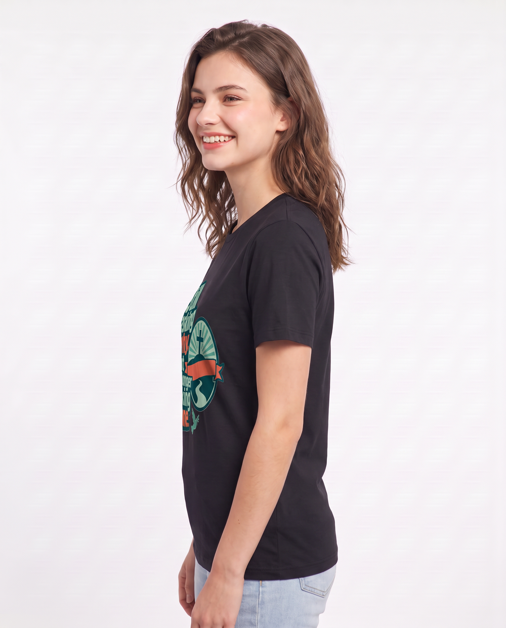 Graphic Women's Black T-Shirt - Still asking why, but no longer asking product image 2