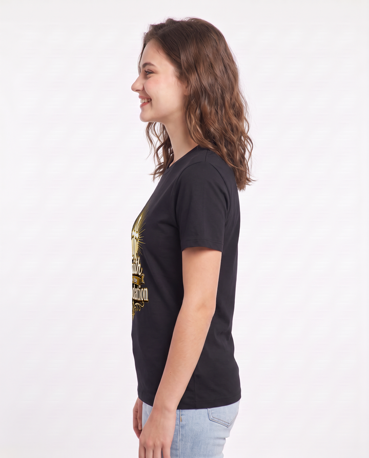 Faith is the Foundation Women's Black T-Shirt product image 3