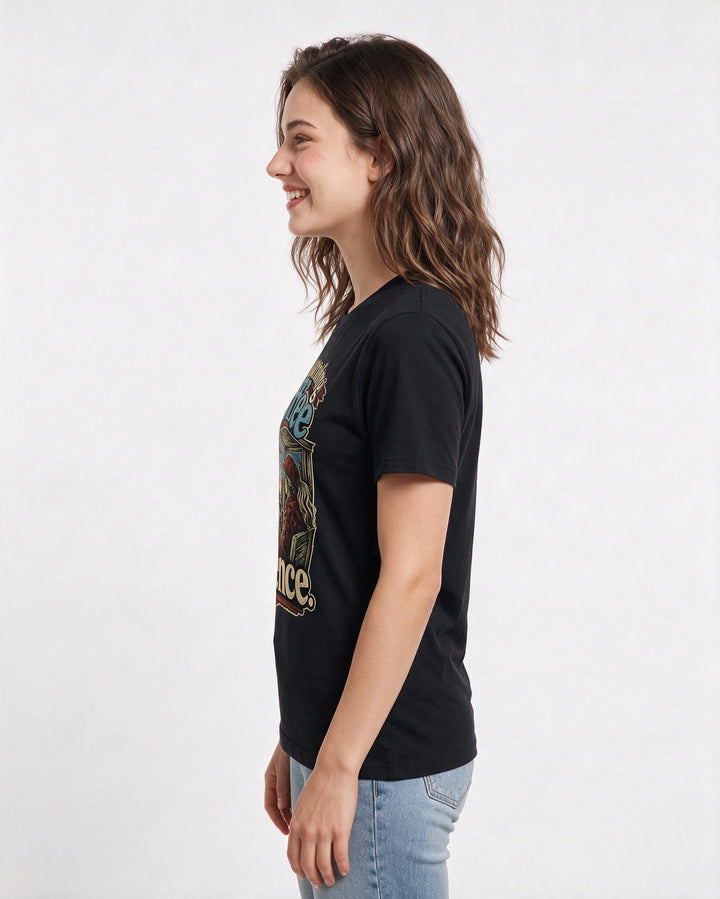 Hunting Women's Black T-Shirt – My morning coffee comes with a side of silence. product image 2
