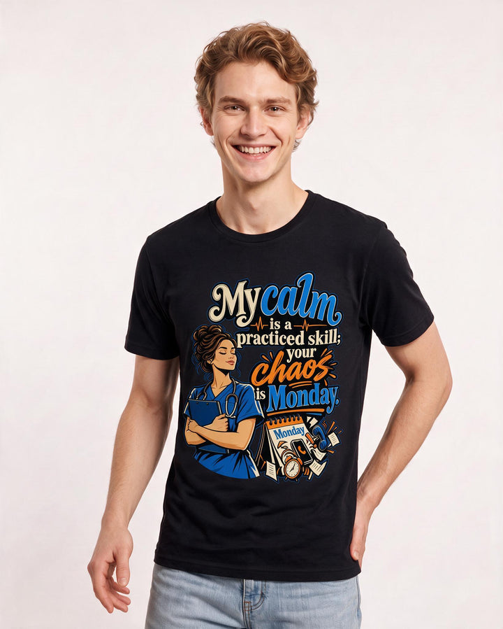 Nurse Black T-Shirt for Men – Nursing Life Graphic Tee product image 1