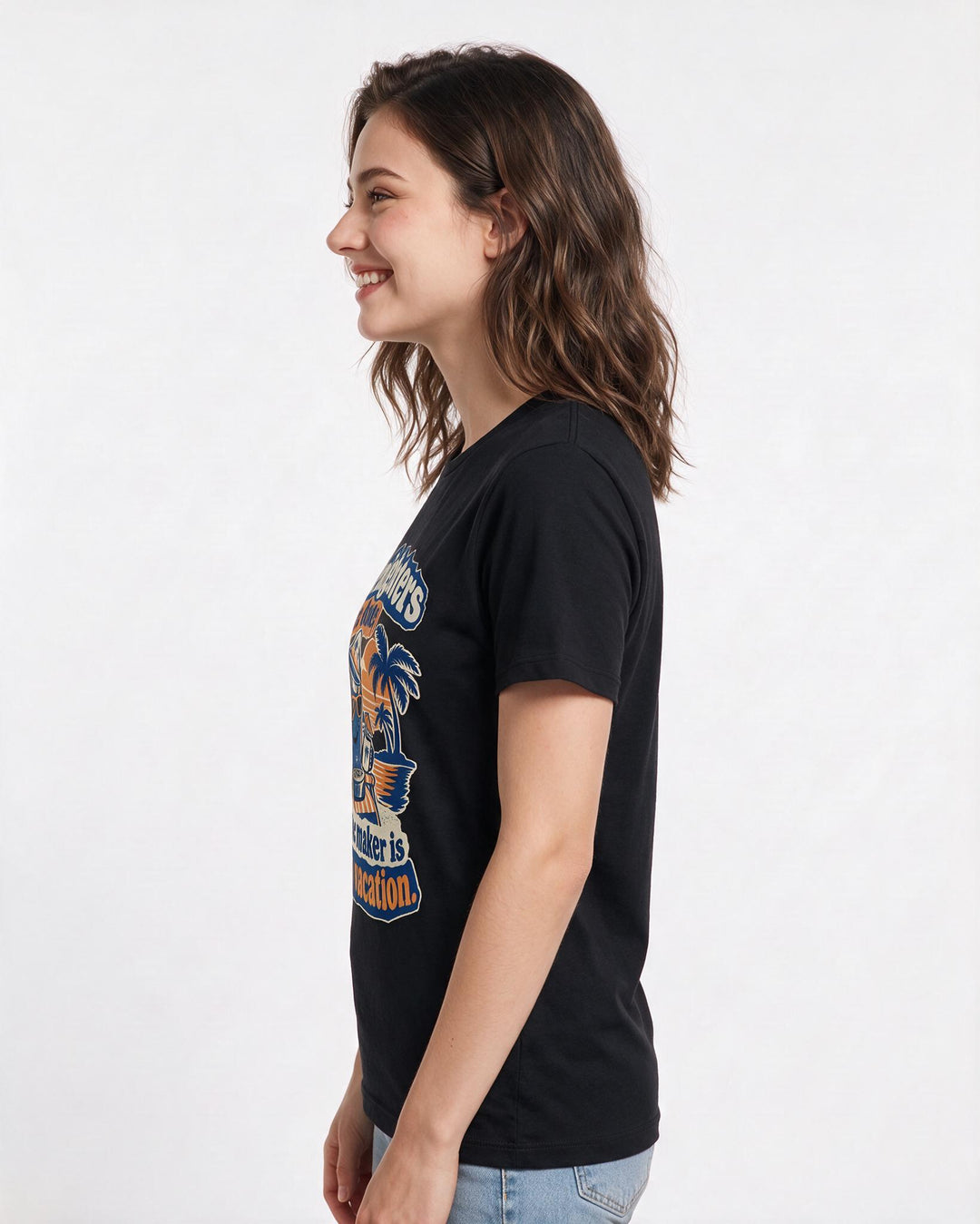 Graduation Black T-Shirt for Women – Everyday Expression Graphic Tee product image 2