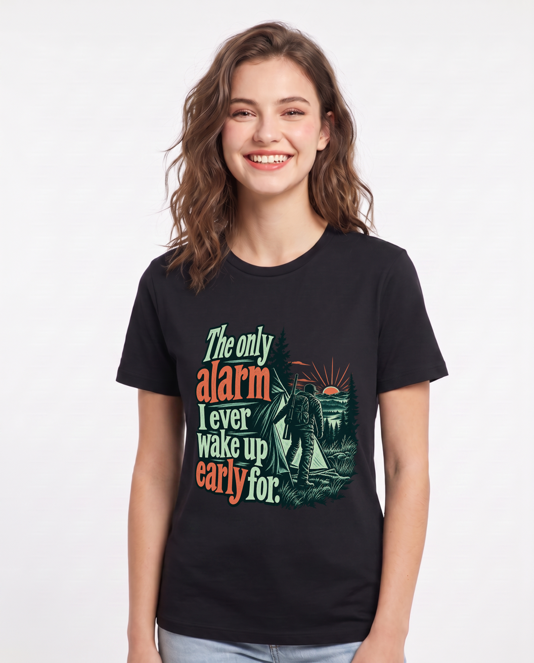 Hunting Black T-Shirt for Women – Everyday Expression Graphic Tee product image 3