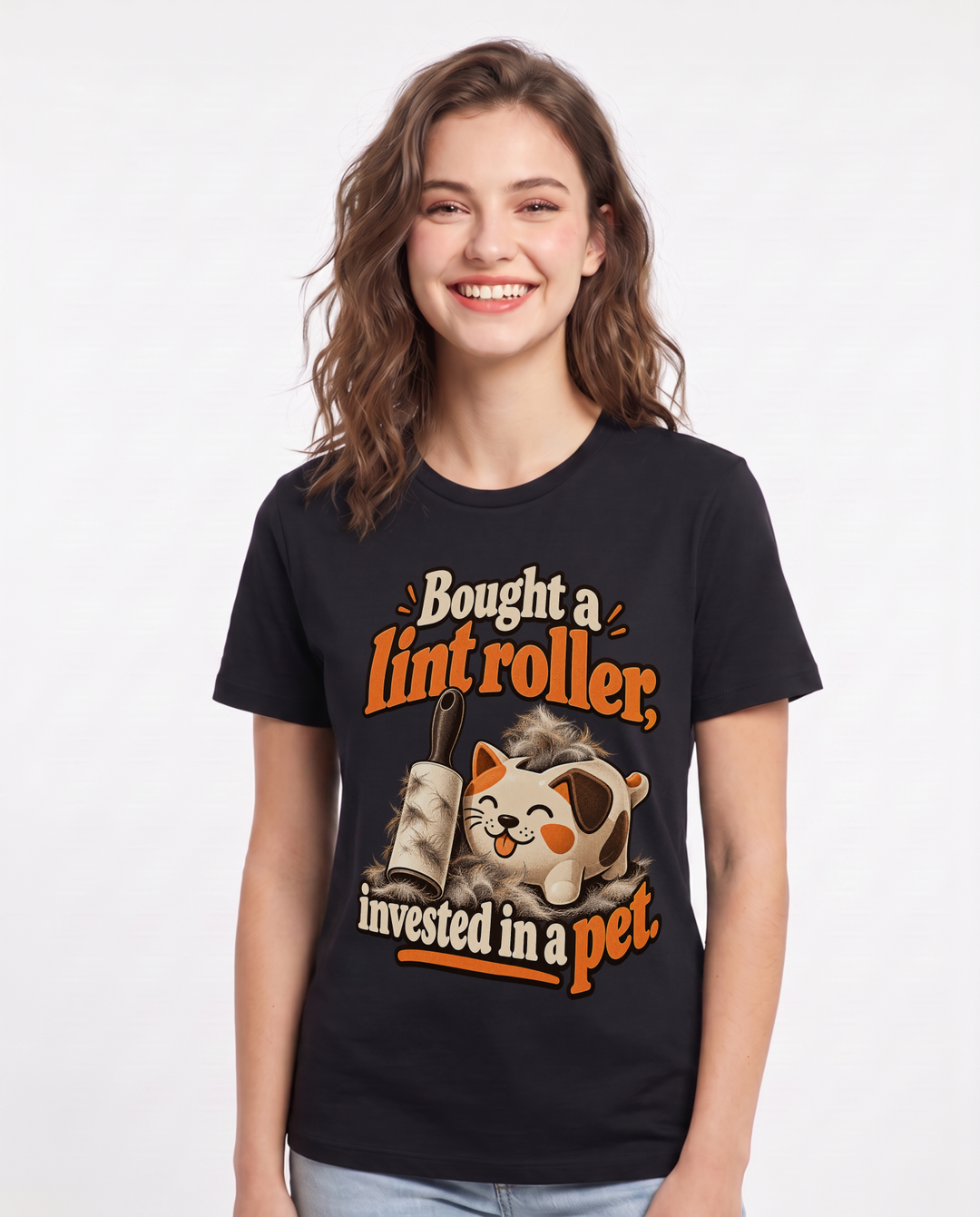Cat Lover Black T-Shirt for Women – Everyday Expression Graphic Tee product image 3