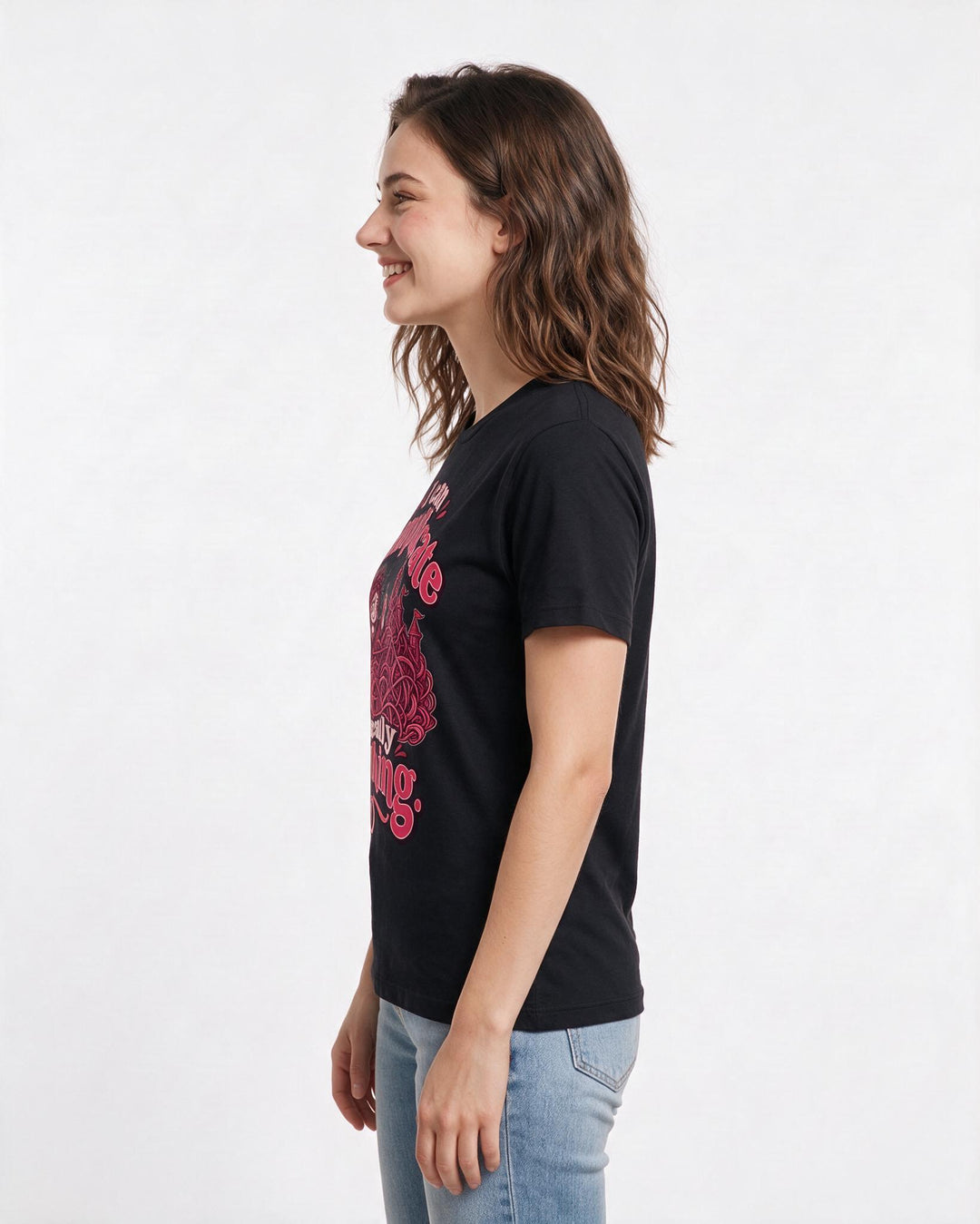 Meme Black T-Shirt for Women – Everyday Expression Graphic Tee product image 2