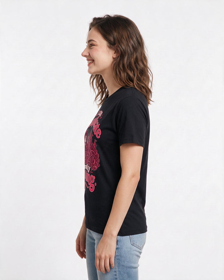 Meme Black T-Shirt for Women – Everyday Expression Graphic Tee product image 2