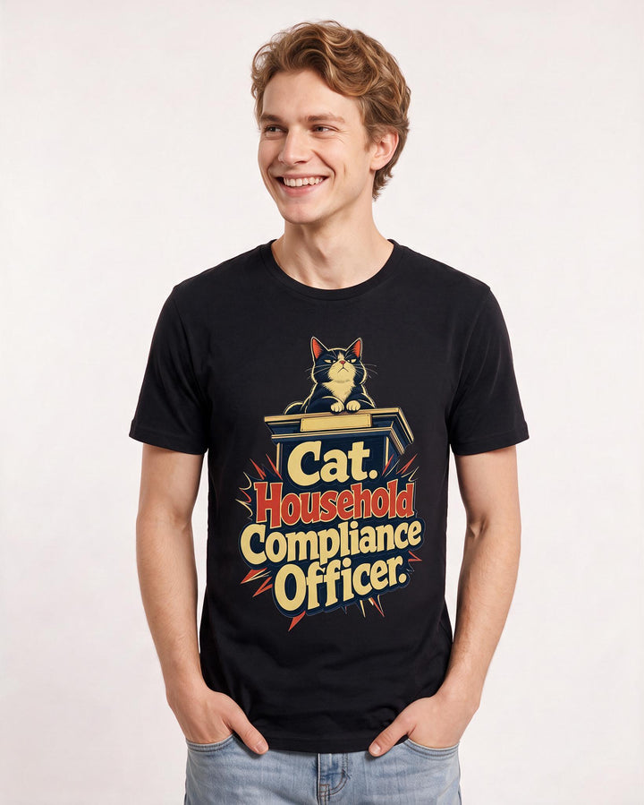 Cat Lover Black T-Shirt for Men – Everyday Expression Graphic Tee product image 3