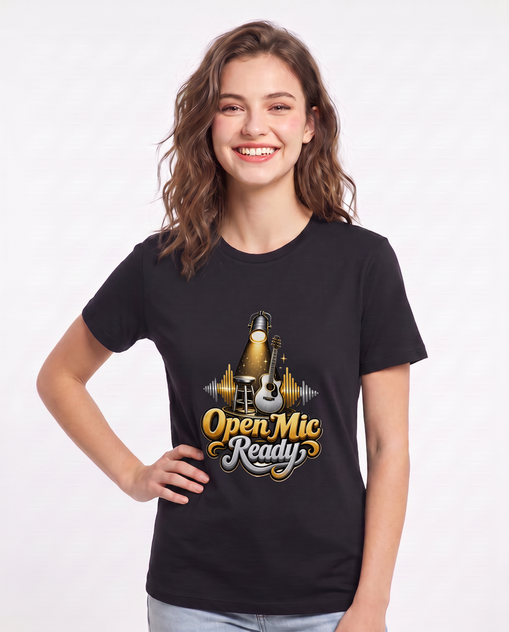 Open Mic Ready Women's Black T-Shirt product image 1