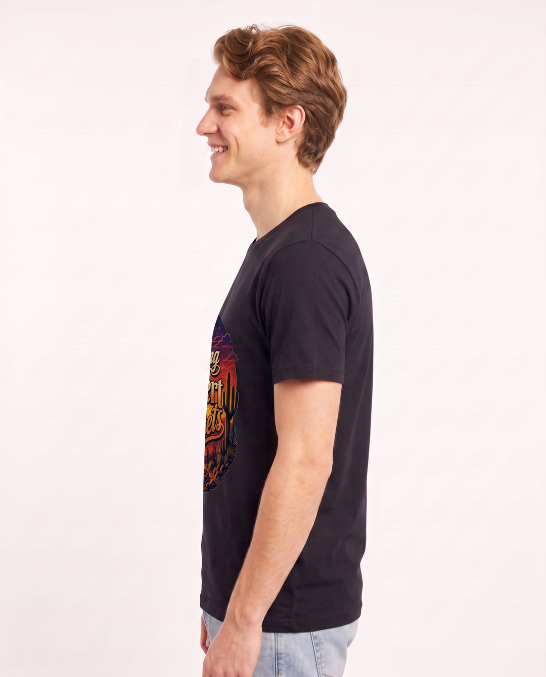Chasing Desert Sunsets Men's Black T-Shirt product image 3