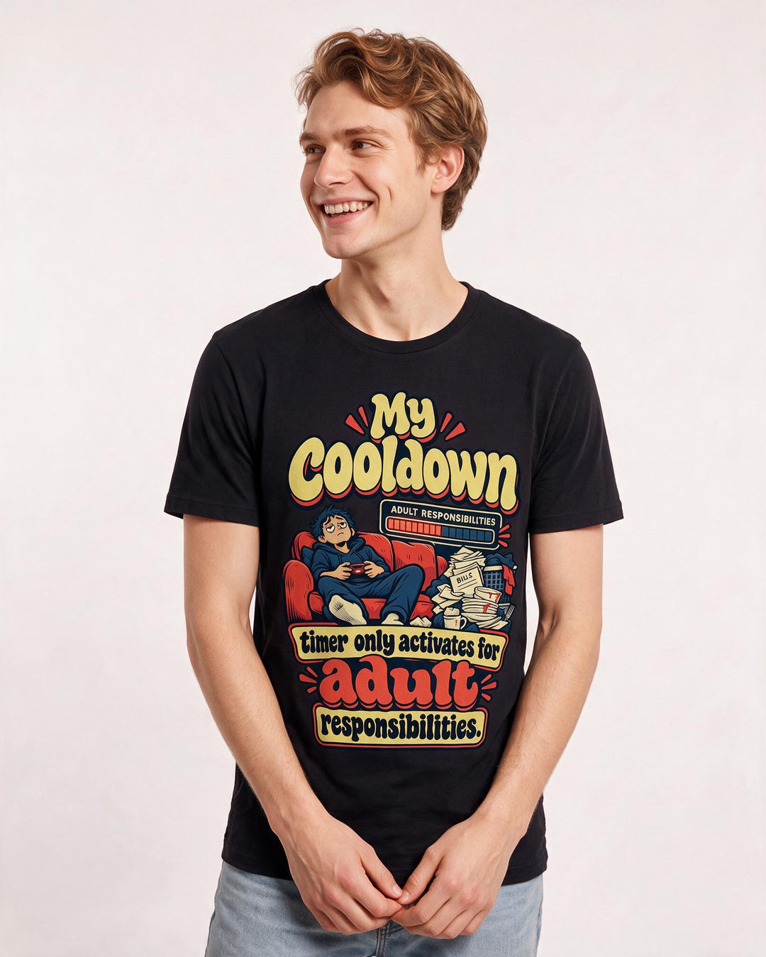 Gaming Black T-Shirt for Men – Game Night Graphic Tee product image 1