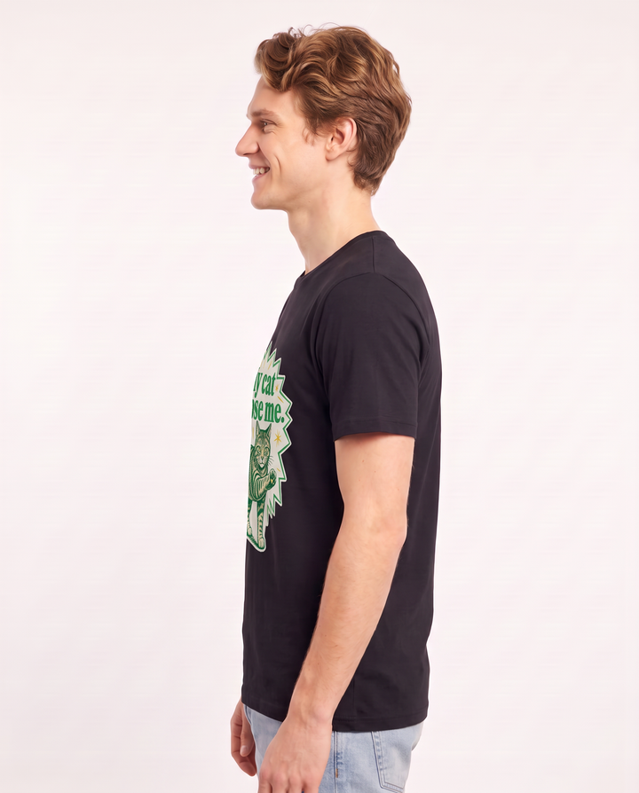 My cat chose me. - Men's Black T-Shirt product image 3