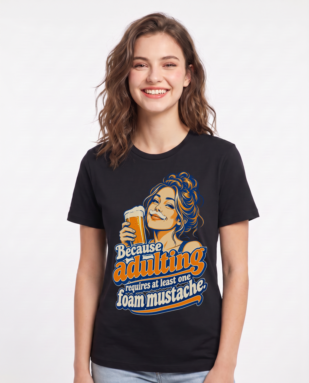 Beer Black T-Shirt for Women – Everyday Expression Graphic Tee product image 3