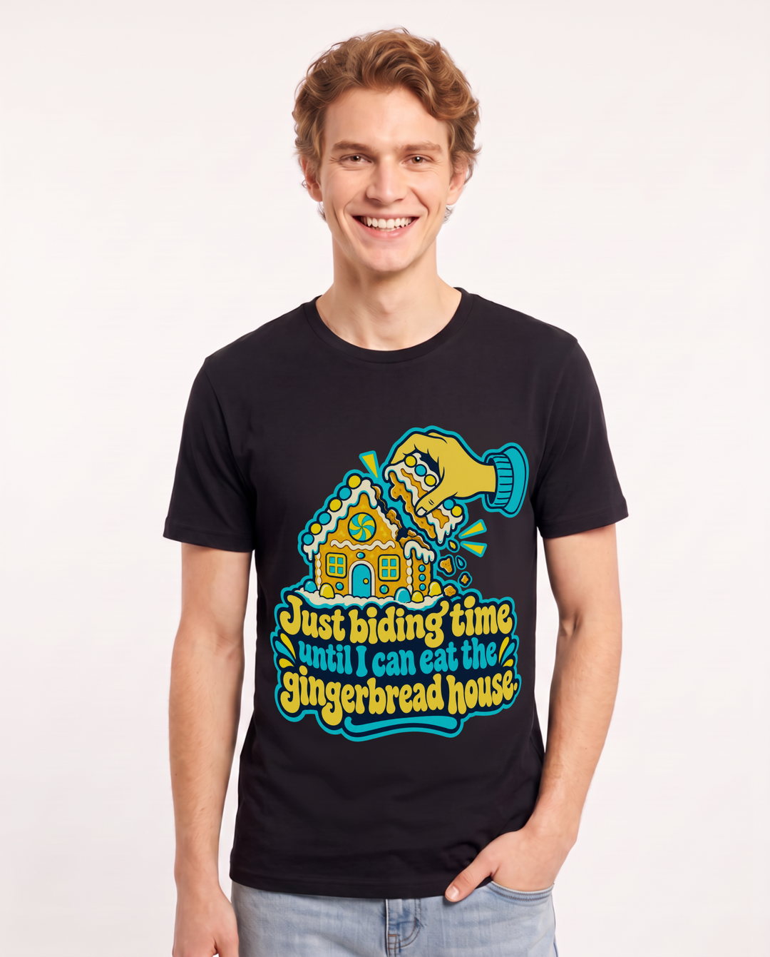 Christmas Black T-Shirt for Men – Holiday Theme Graphic Tee product image 3