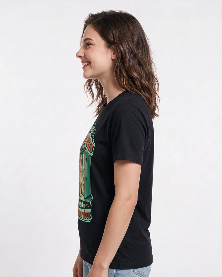 Cat Lover Black T-Shirt for Women – Everyday Expression Graphic Tee product image 2