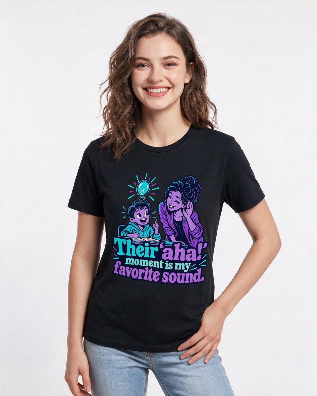 Teacher Black T-Shirt for Women – Everyday Expression Graphic Tee product image 1