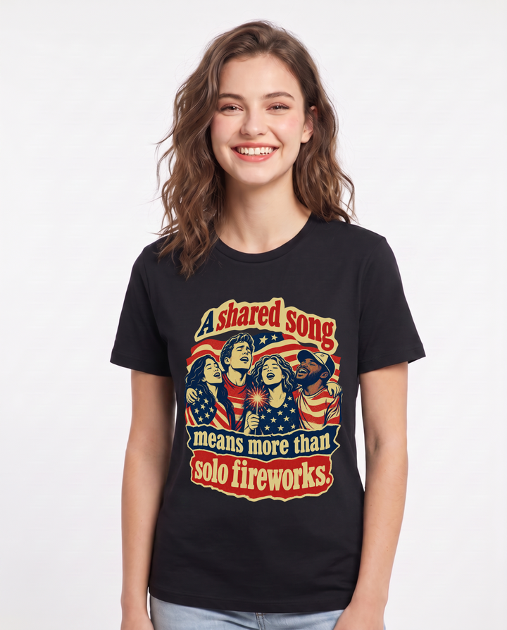 Patriotic Black T-Shirt for Women – Everyday Expression Graphic Tee product image 3