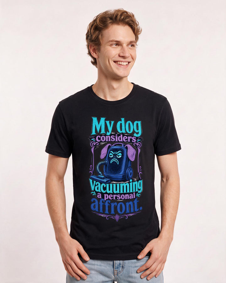 Dog Lover Black T-Shirt for Men – Everyday Expression Graphic Tee product image 1