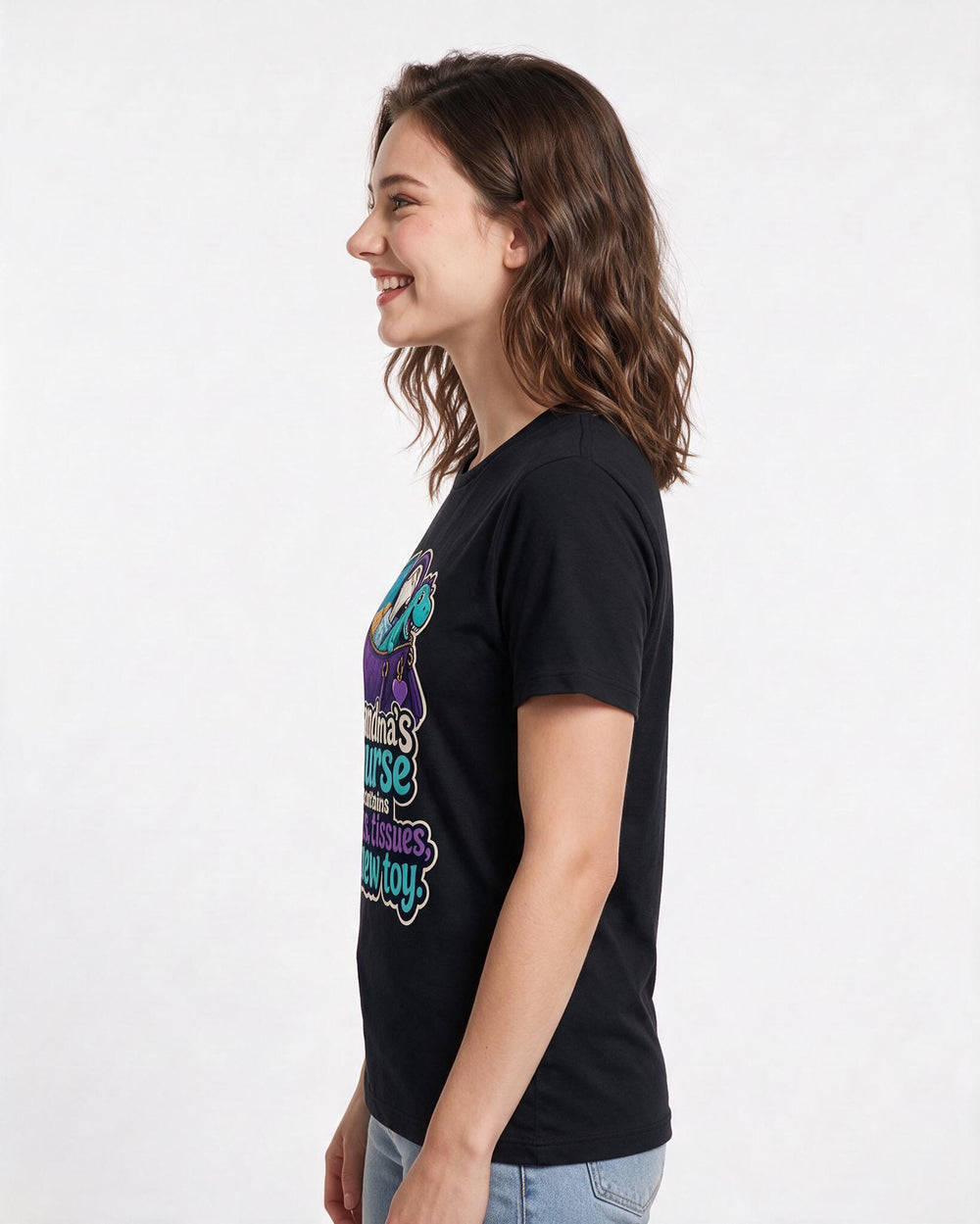 Grandparent Black T-Shirt for Women – Everyday Expression Graphic Tee product image 2