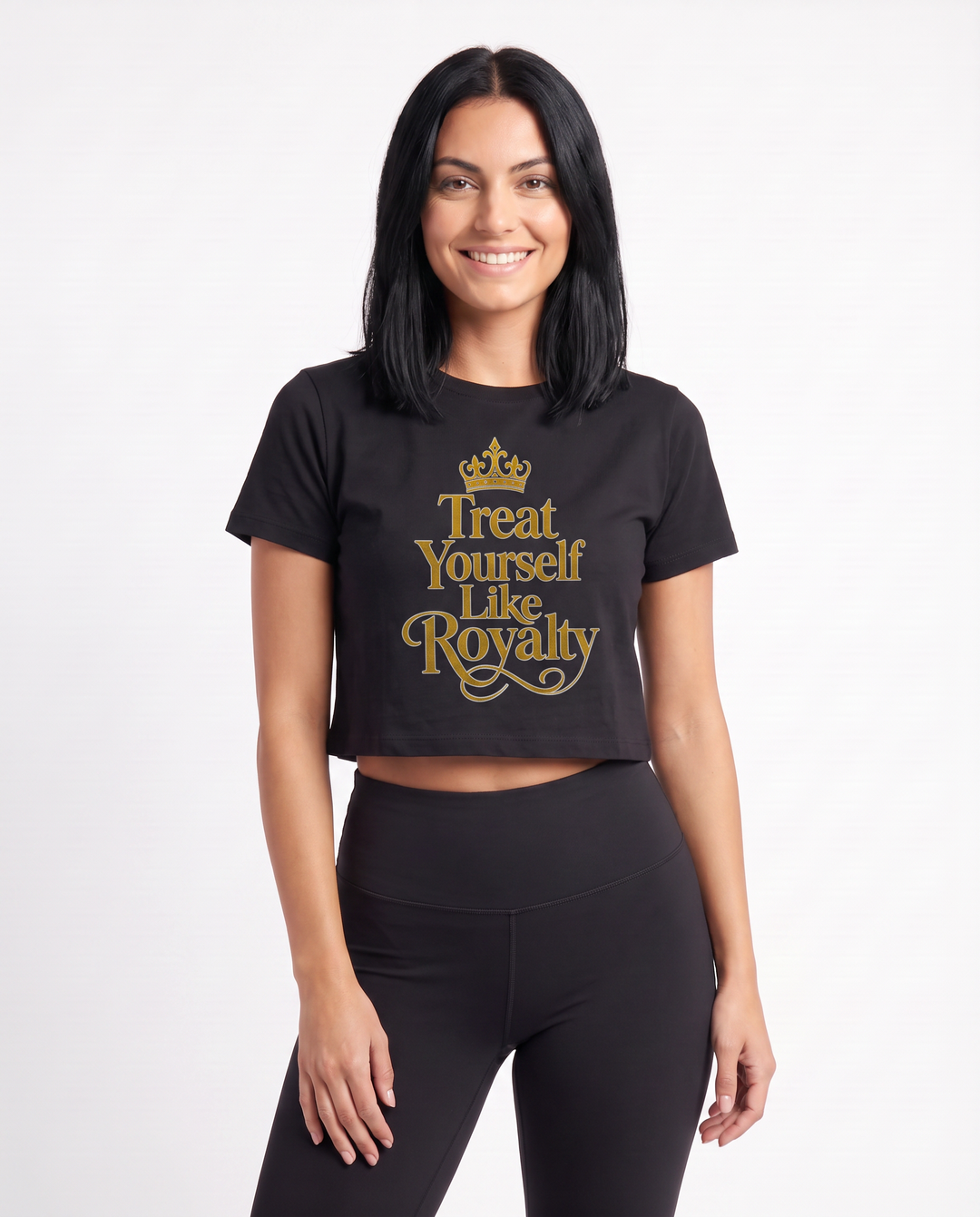Treat Yourself Like Royalty Crop Top mockup 3