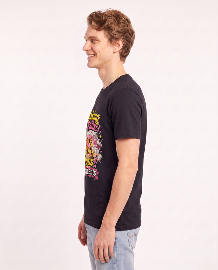 Baking Fails: Oops! Moments Men's Black T-Shirt product image 3